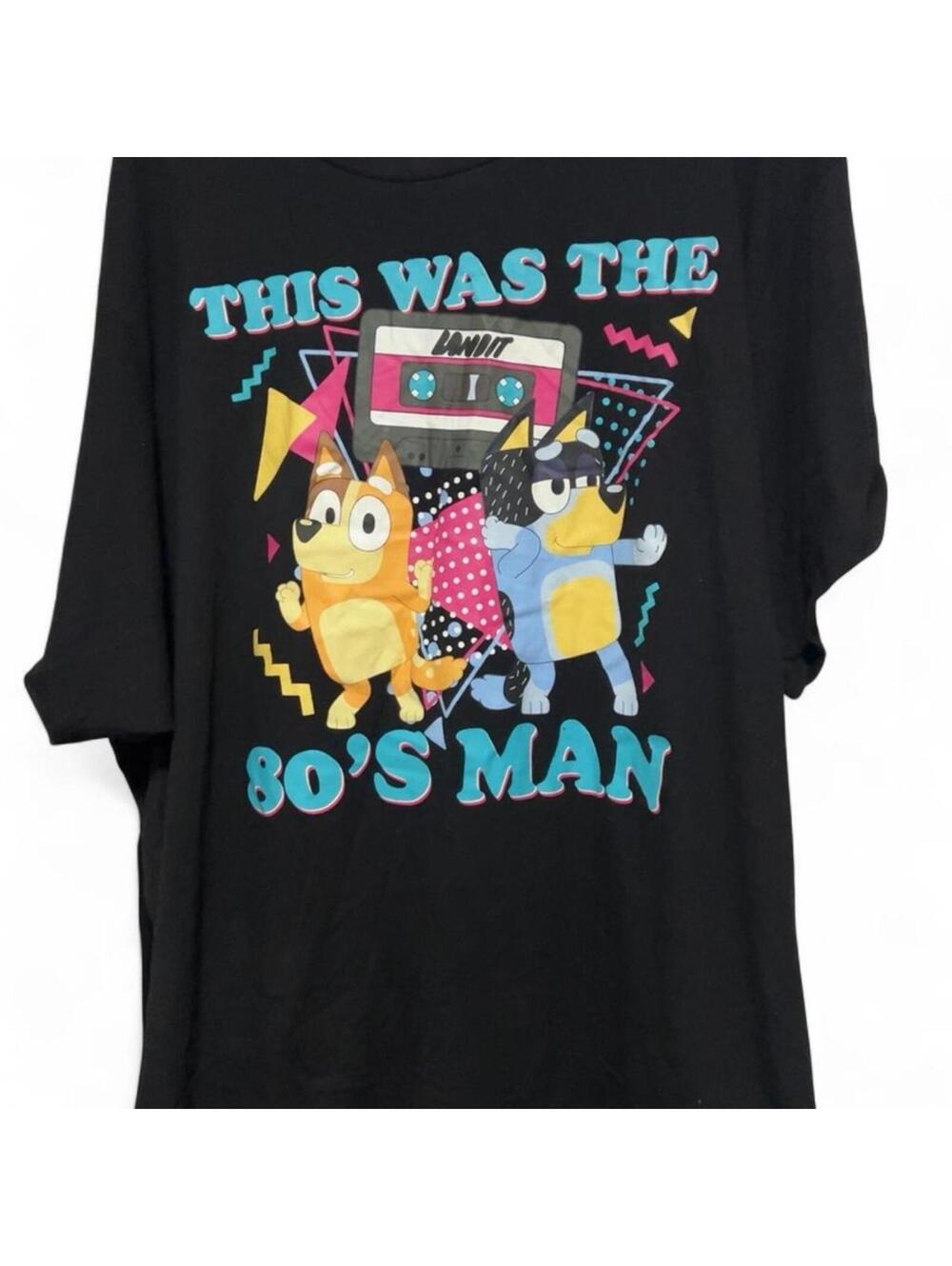 Bluey Men's Black and Multi Tshirt
